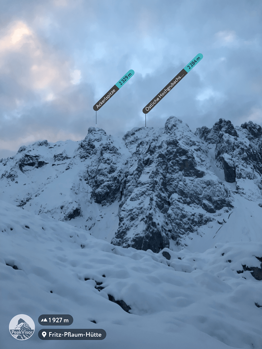 Nachbargipfel auf der Hütten Übernachtung