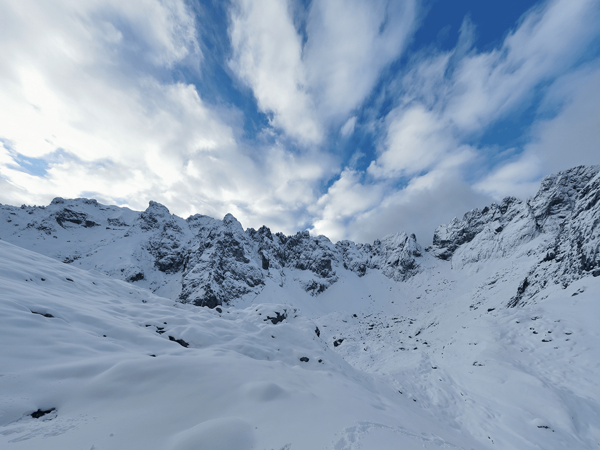 Ausblick auf der Wanderung auf die Fritzpflaum Hütte