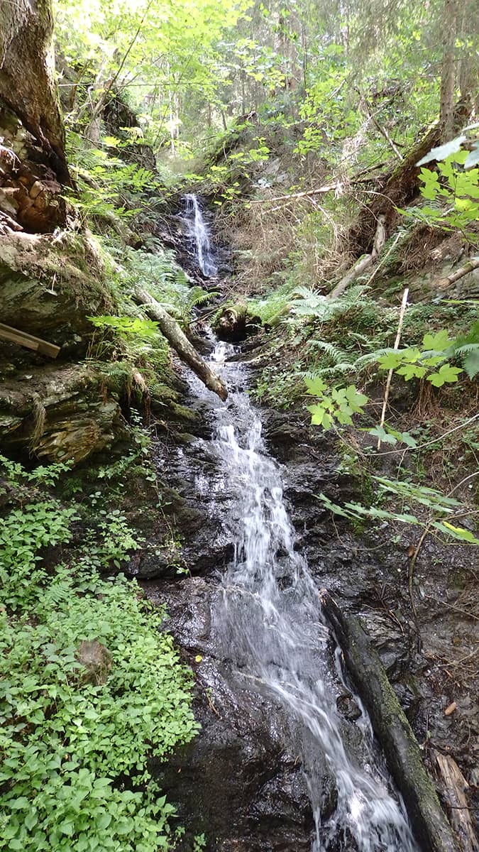 Wasserfall auf dem Weg zum Hotel Hahnbaum