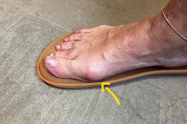 barfußschuh sohle zeigt das deutlich mehr platz im schuh ist