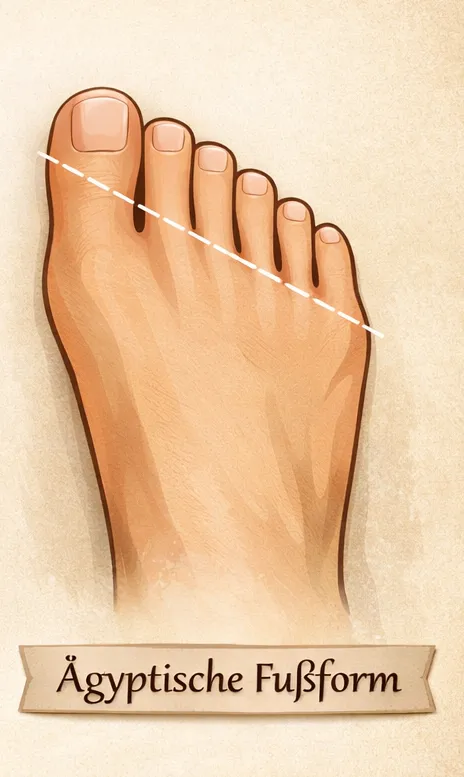 Darstellung der Ägyptischen Fußform