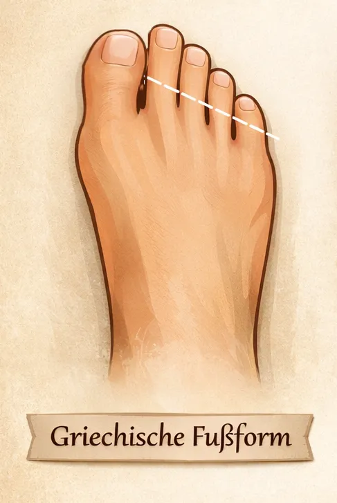 Darstellung griechischer Fußform