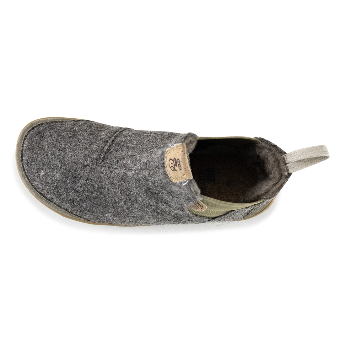 Terrar Chelsea Wool | greyish - Barfuß Chelsea Boots
