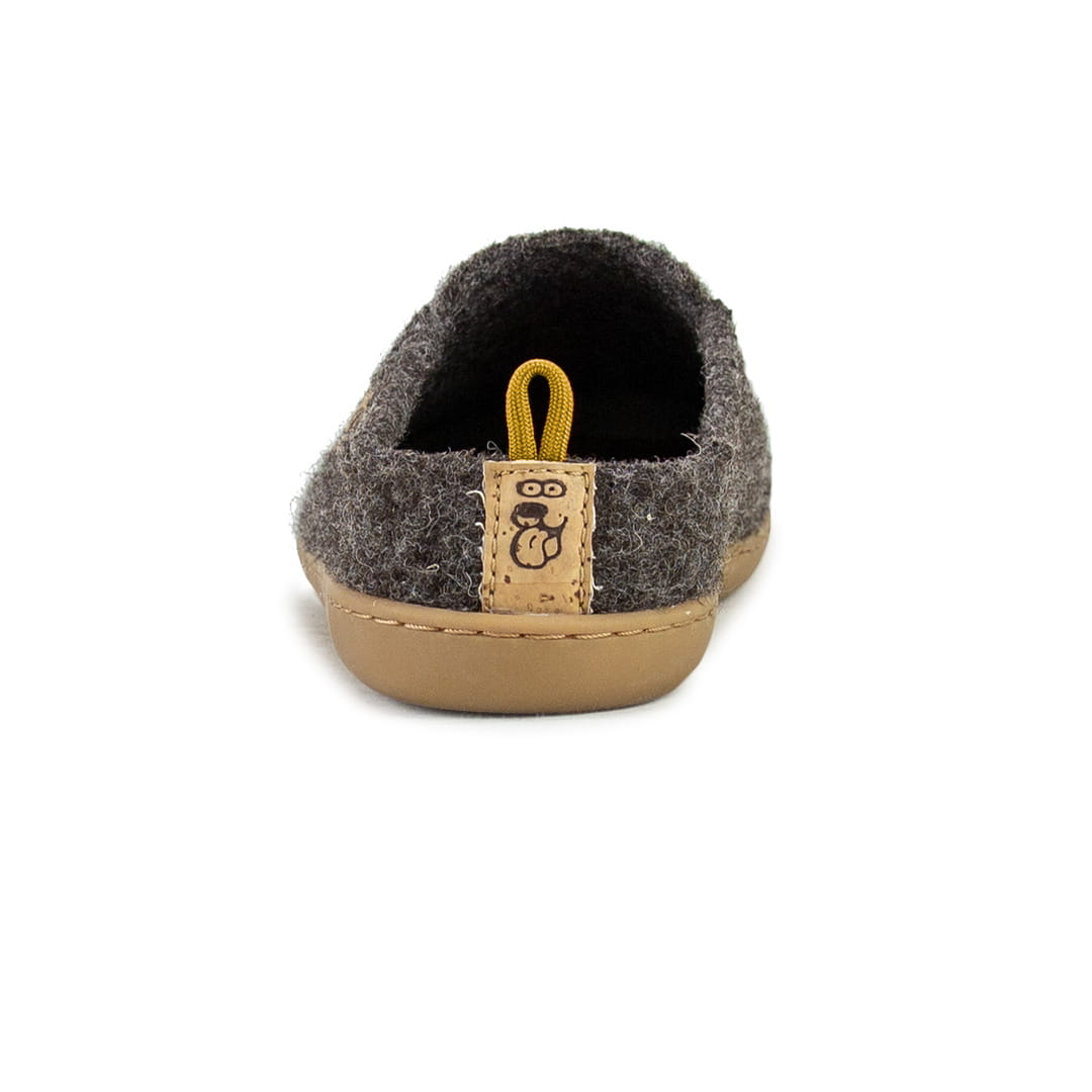 Terrar Dahoam Wool | darkbrown - Barfuß-Hausschuhe