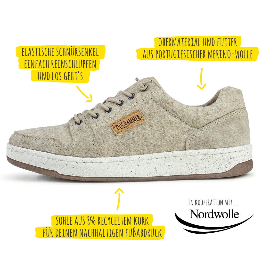 Local Wool Commuter | beige - nachhaltiger Herrensneaker