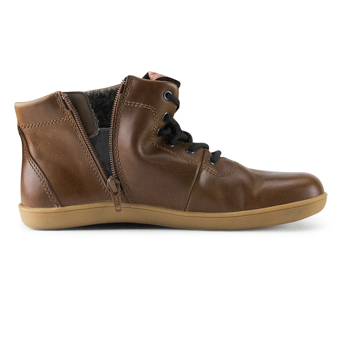 Terrar Leather High WP | brown - wasserdicht Barfußschuhe