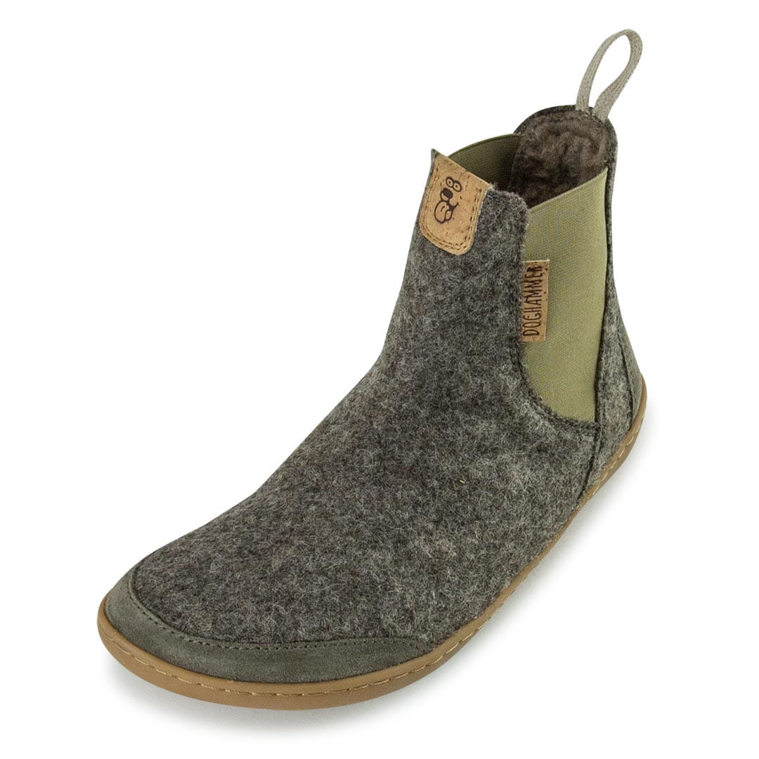 Terrar Chelsea Wool | greyish - Barfuß Chelsea Boots