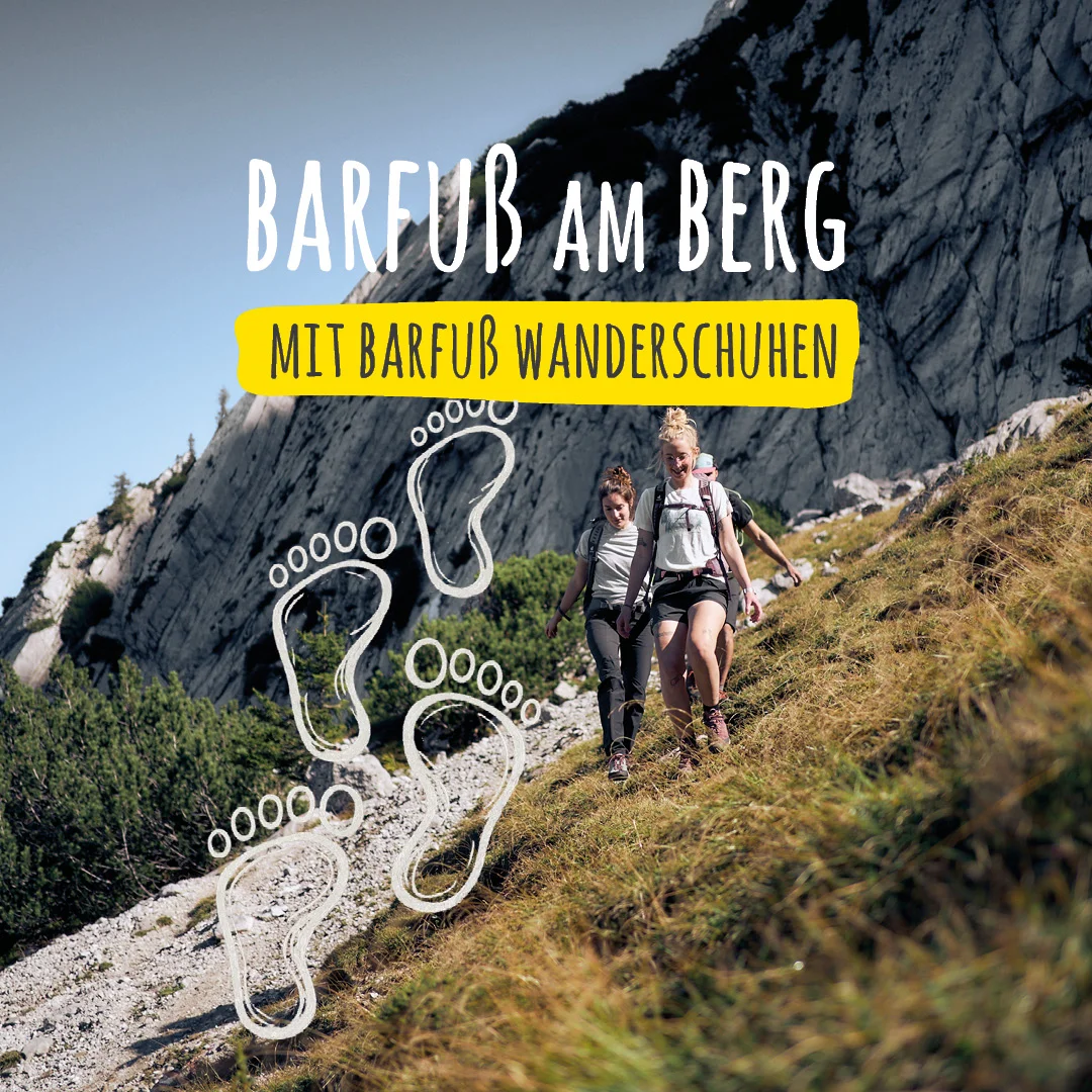 Barfuß Wanderschuh Erlebniscoaching in den Bergen