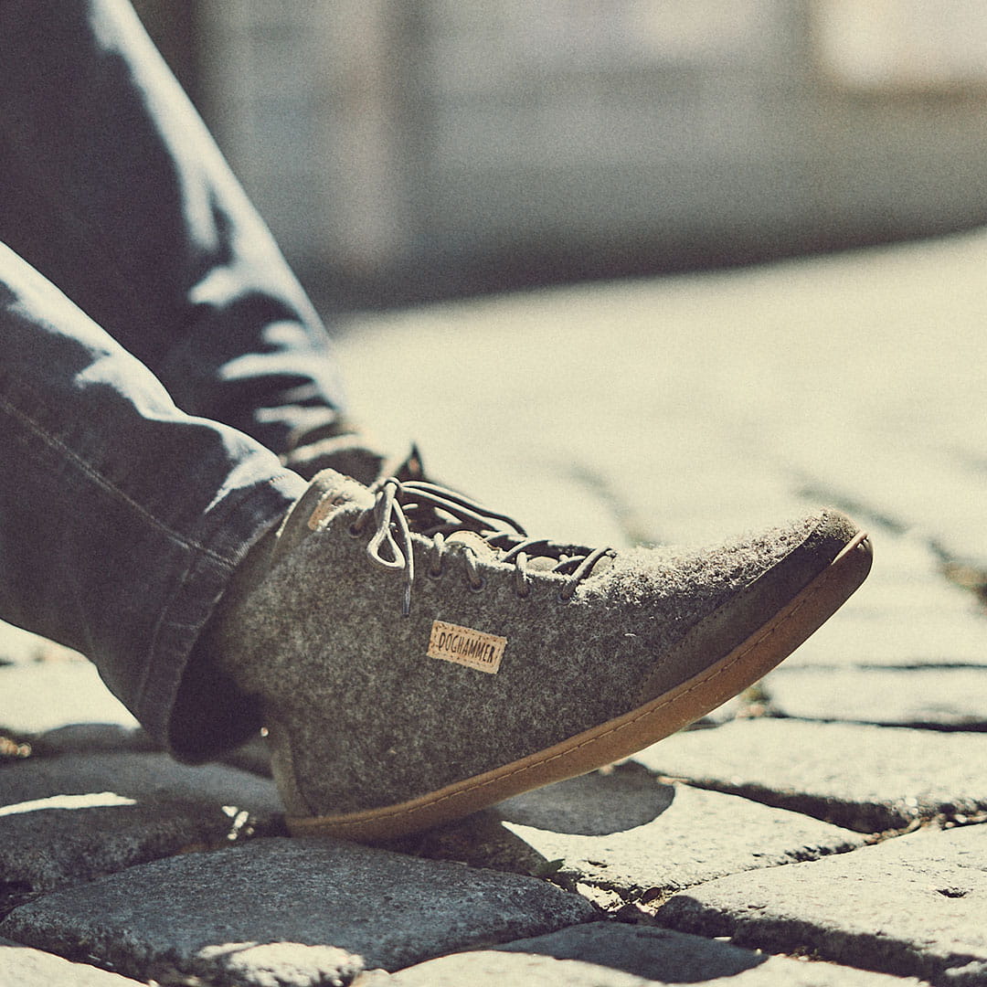 Terrar Wool High | greyish - Winter Barfußschuhe