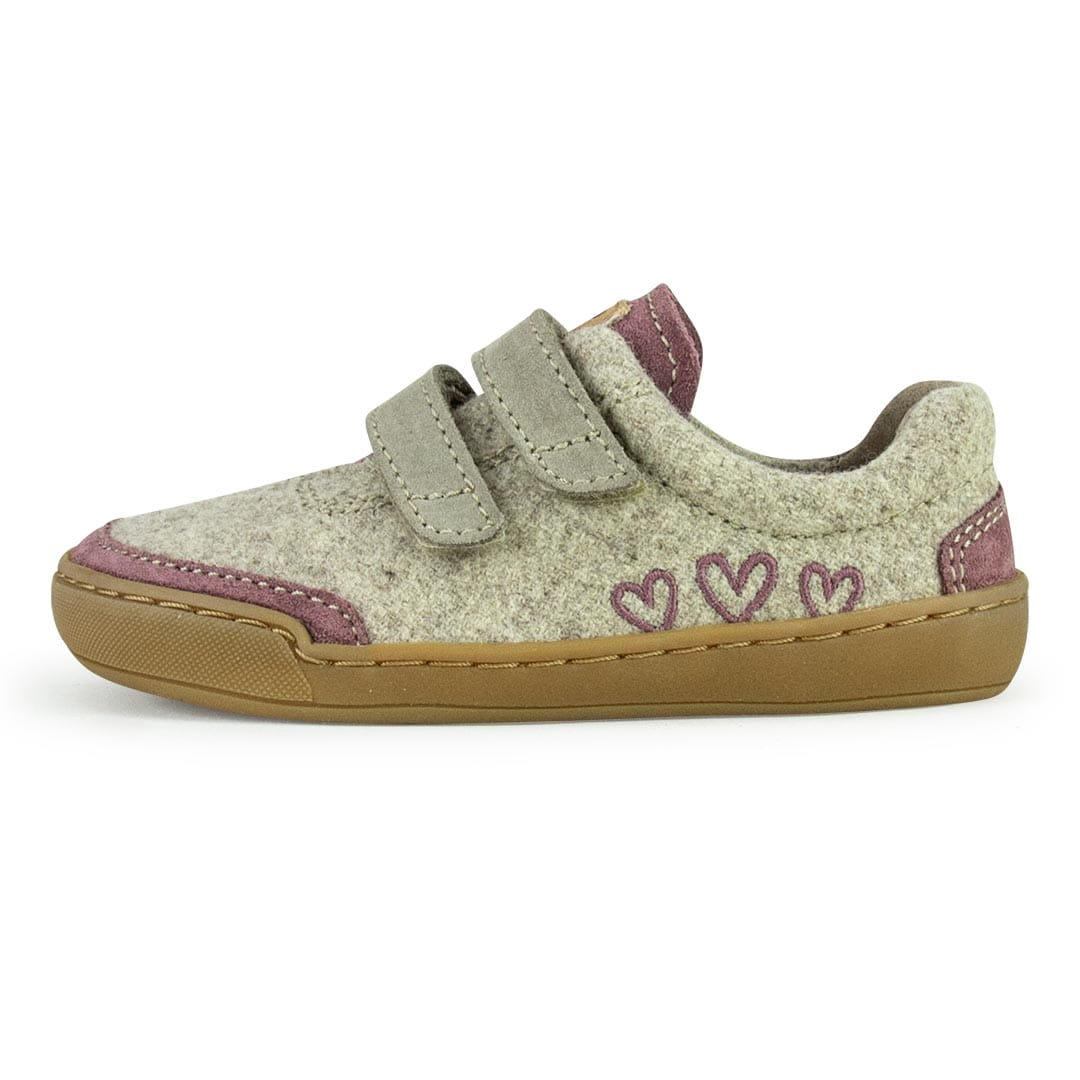 kinder barfußschuhe in blueberry mit herzchen