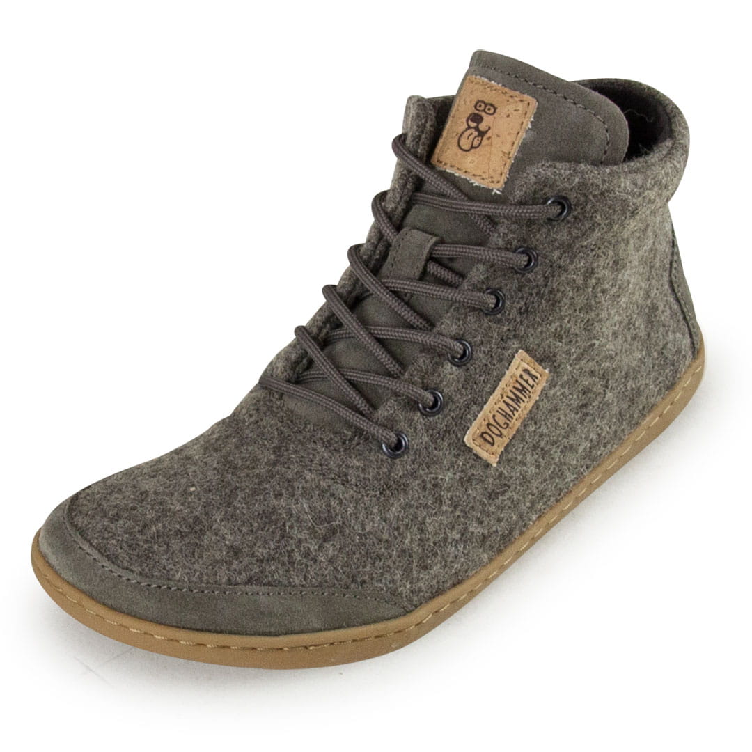 Terrar Wool High | greyish - Winter Barfußschuhe