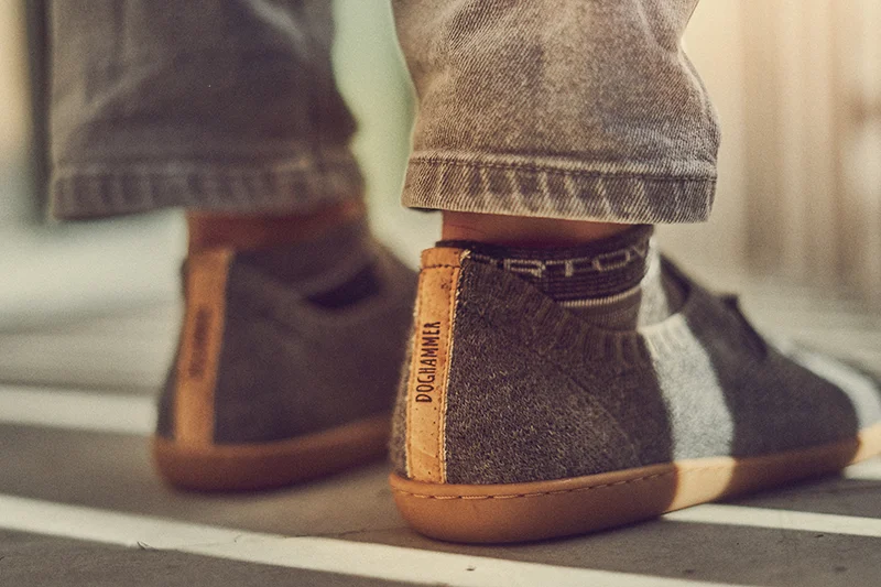 barfußschuhe aus gestrickter merino wolle