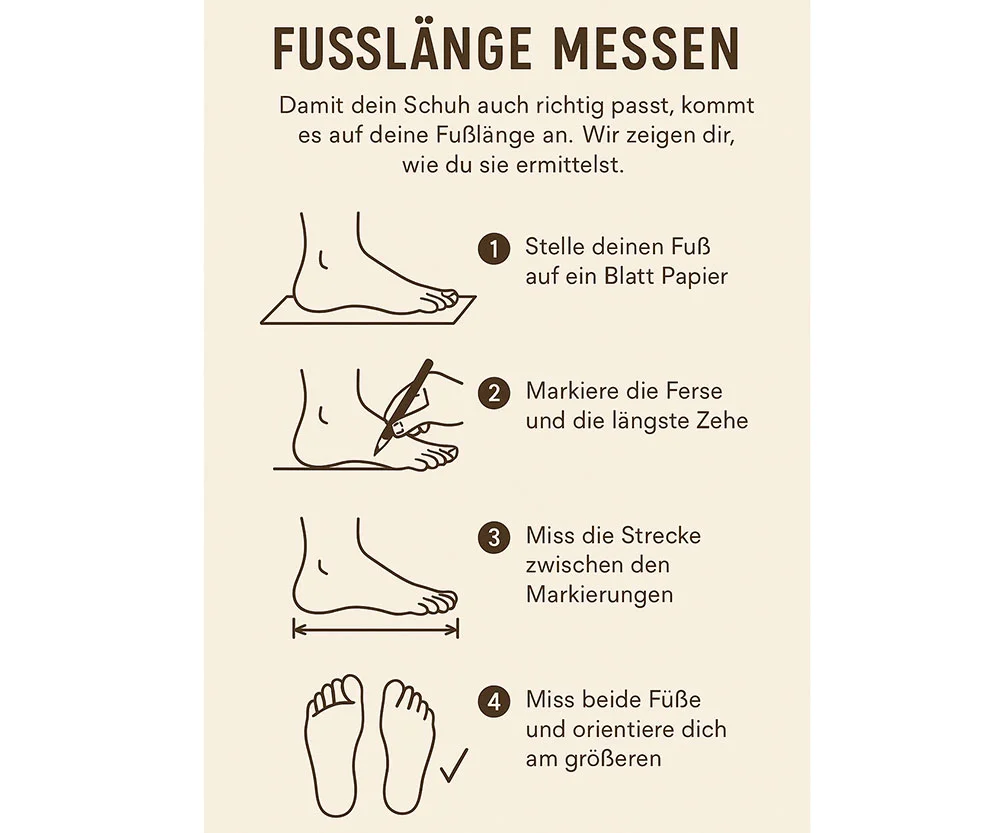 grafik zum messen der fußlänge